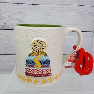 Anthropologie Bundled Up Monogram Ceramic Mug Letter S